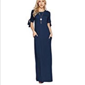 Navy Maxi Dress W/ Pockets